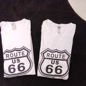 Route 66 Kids White and Black Graphic Tee